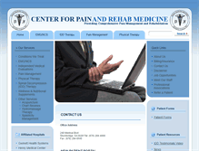 Tablet Screenshot of centerforpainandrehabmedicine.com